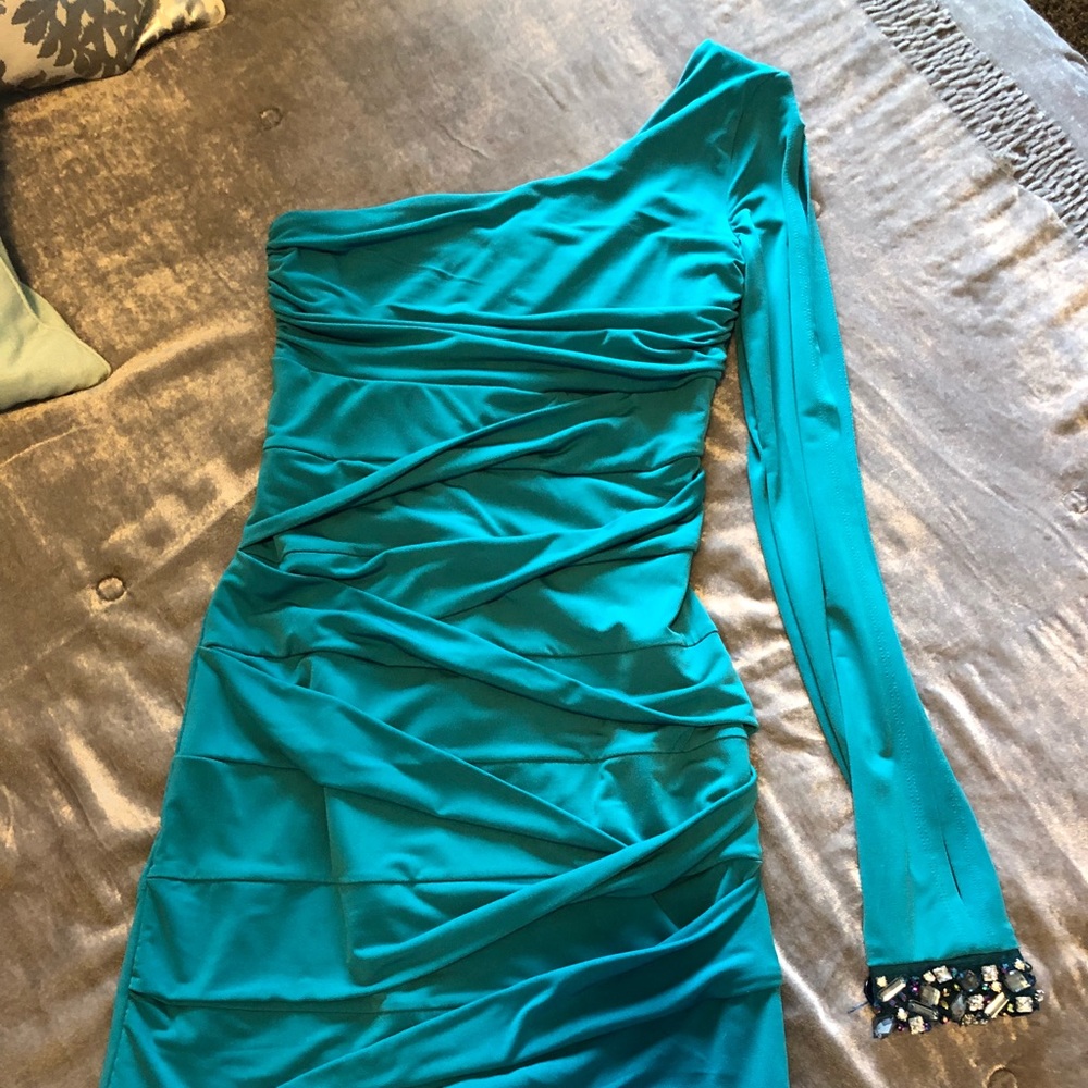 Teal cocktail dress